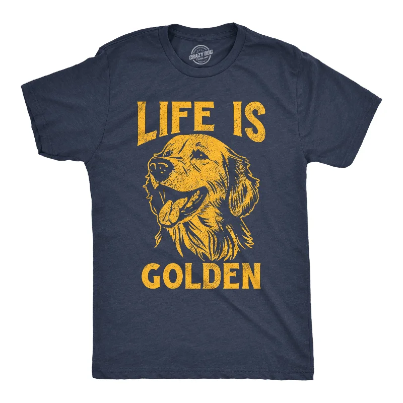 men's classic blue button-up shirts-Life Is Golden Men's T Shirt