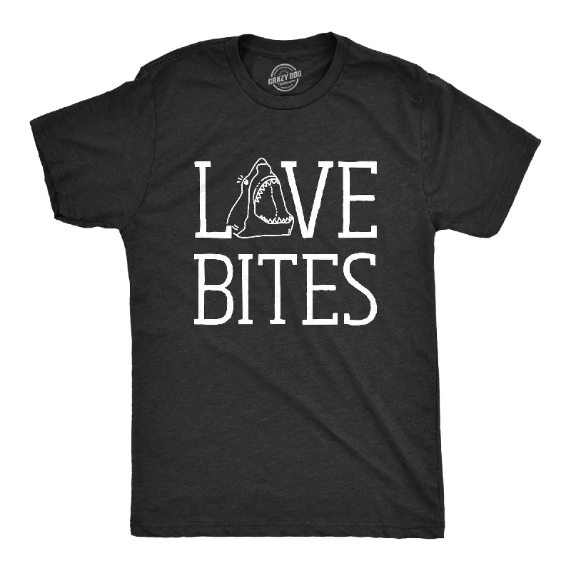 men's shirts with an athletic fit-Love Bites Shark Men's T Shirt