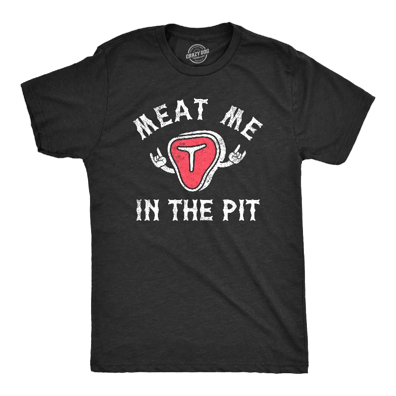 men's versatile dress shirts-Meat Me In The Pit Men's T Shirt