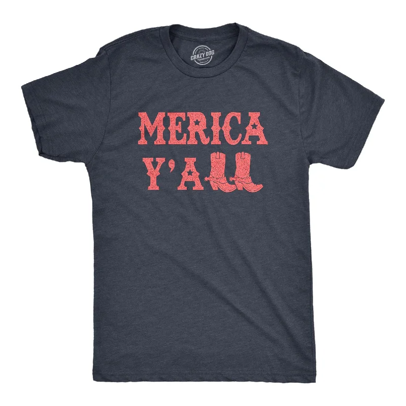 men's luxury casual shirts for weekends-Merica Yall Men's T Shirt