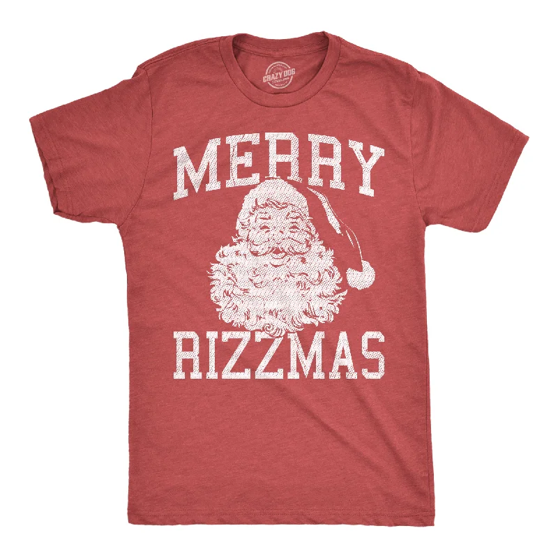 men's shirts with hidden button plackets-Merry Rizzmas Men's T Shirt