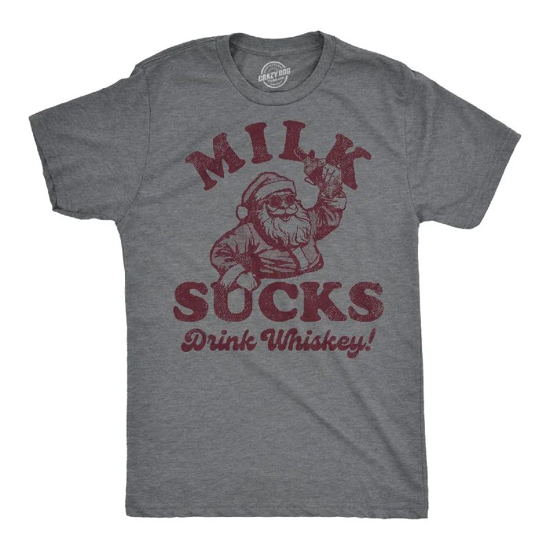 men's shirts for weddings and receptions-Milk Sucks Drink Whiskey Men's T Shirt