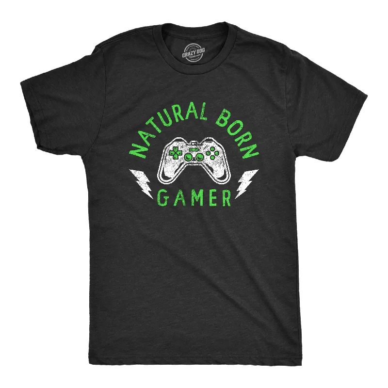 men's denim button-up shirts-Natural Born Gamer Men's T Shirt