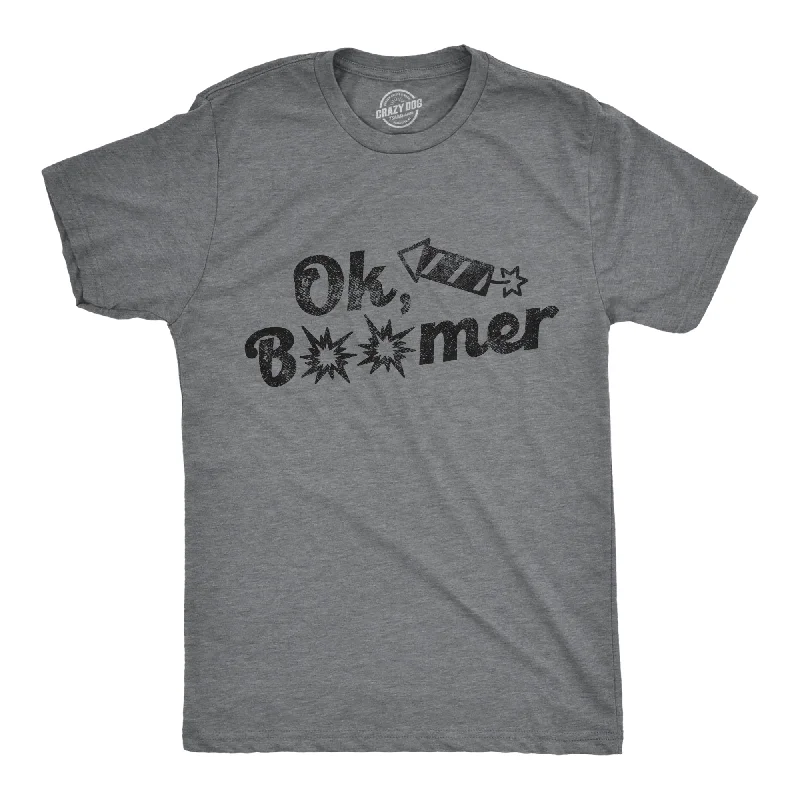 men's shirts with smooth fabric finishes-Ok Boomer Fireworks Men's T Shirt