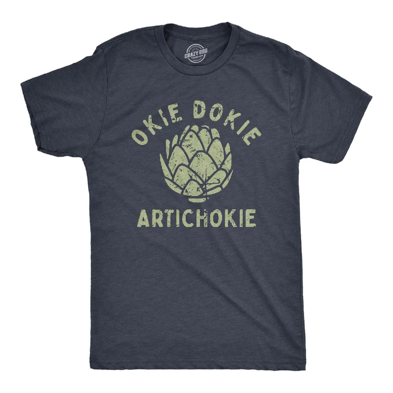 men's shirts with long collars-Okie Dokie Artichokie Men's T Shirt