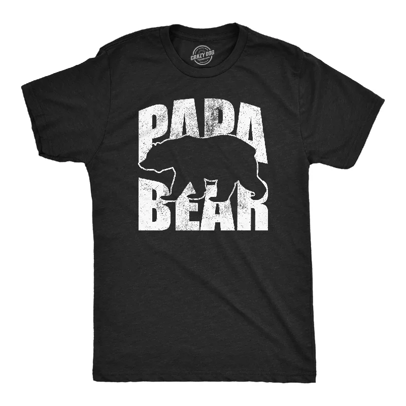 men's tailored shirts with cuffs-Papa Bear Silhouette Men's T Shirt