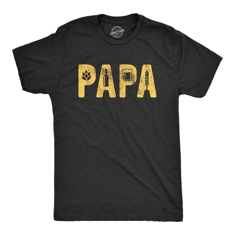 men's shirts with sleek finishes-Papa Beer Men's T Shirt