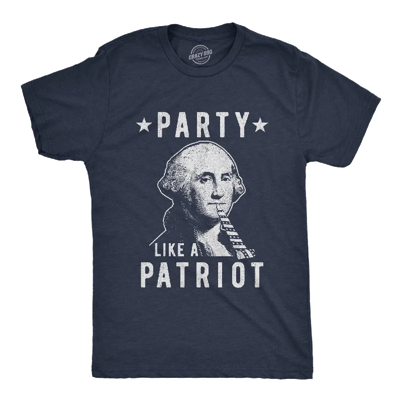 men's bright color button-up shirts-Party Like A Patriot Men's T Shirt