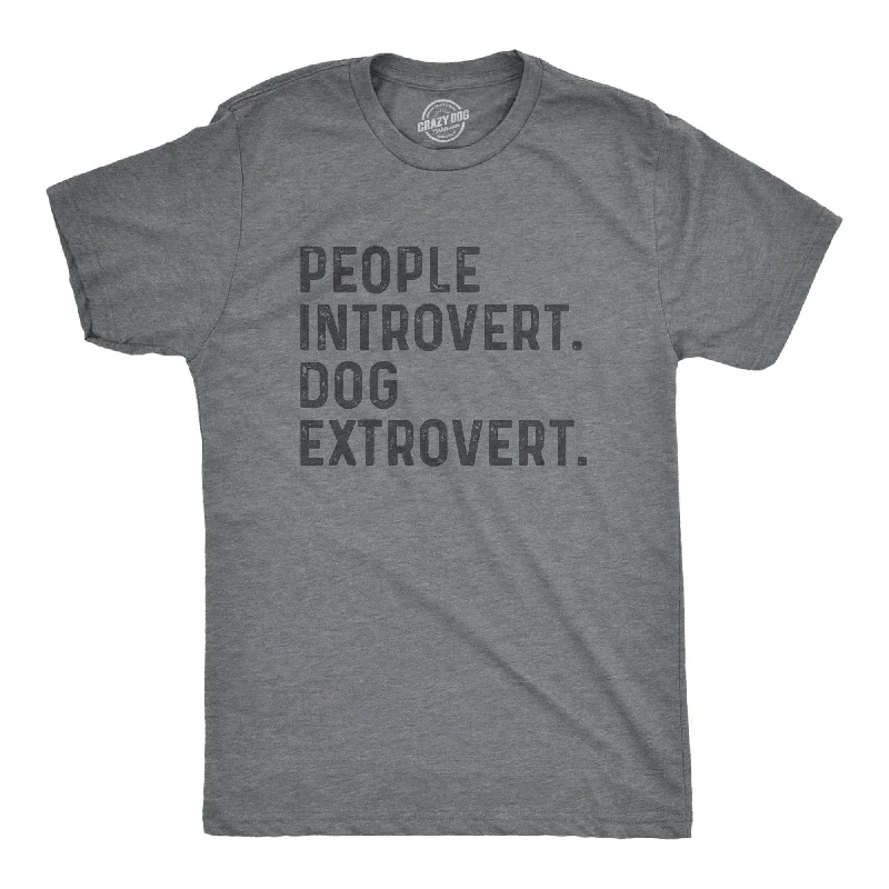 men's shirts for brunch outings-People Introvert Dog Extrovert Men's T Shirt