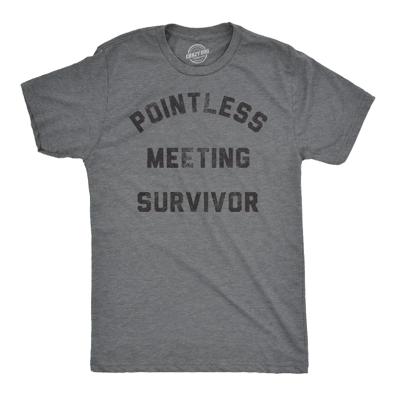 men's shirts for casual work attire-Pointless Meeting Survivor Men's T Shirt