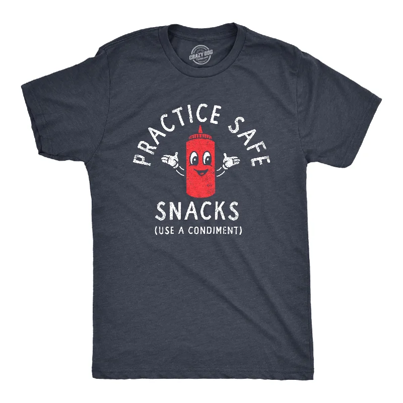 men's long sleeve shirts with French cuffs-Practice Safe Snacks Men's T Shirt