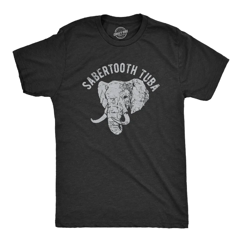 men's relaxed fit casual shirts-Sabertooth Tuba Men's T Shirt