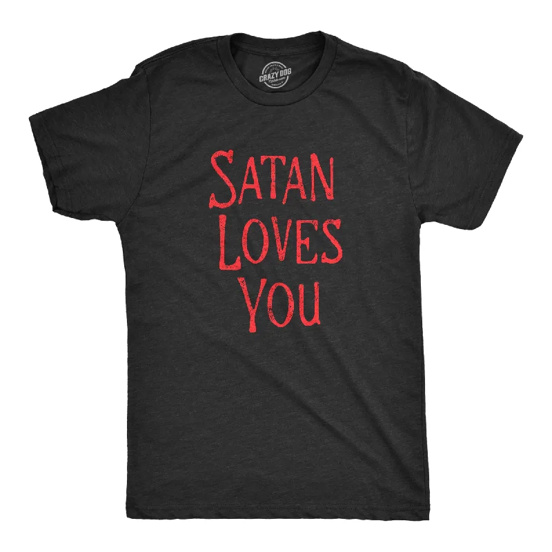 men's high-performance shirts-Satan Loves You Men's T Shirt