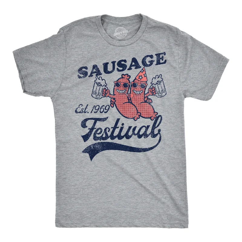 men's shirts with eco-friendly fabrics-Sausage Festival Men's T Shirt