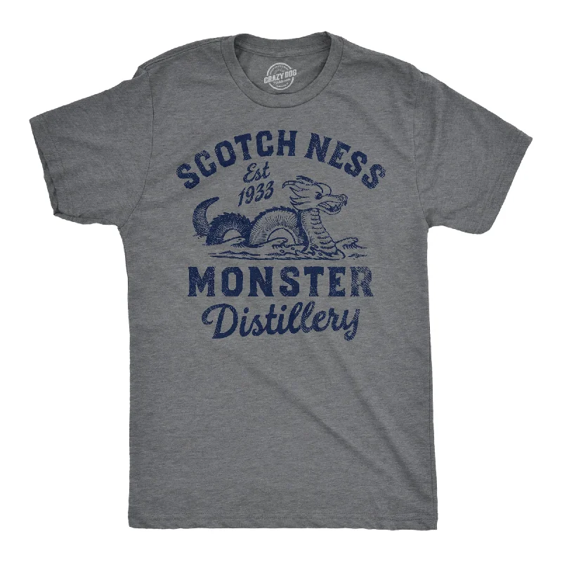 men's comfortable shirts for meetings-Scotch Ness Monster Distillery Men's T Shirt