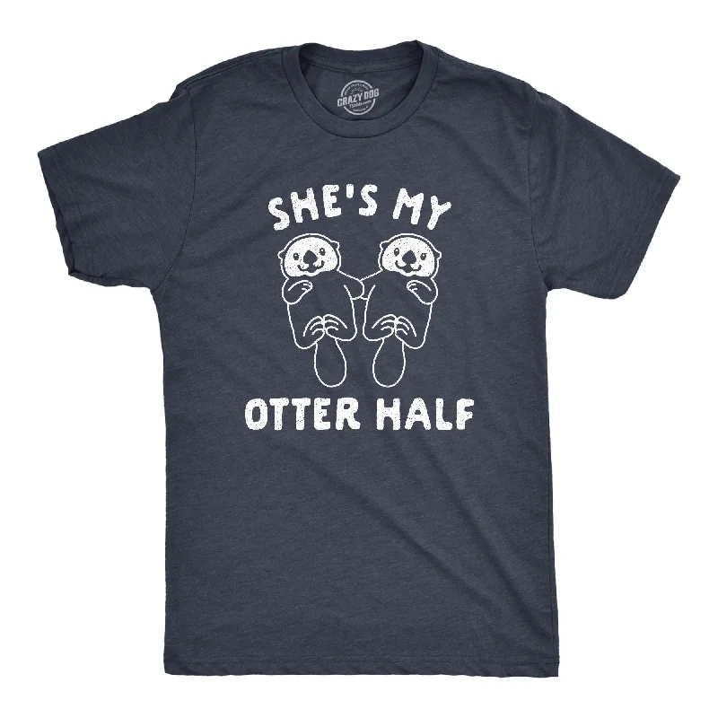 men's oversized flannel shirts-She's My Otter Half Men's T Shirt