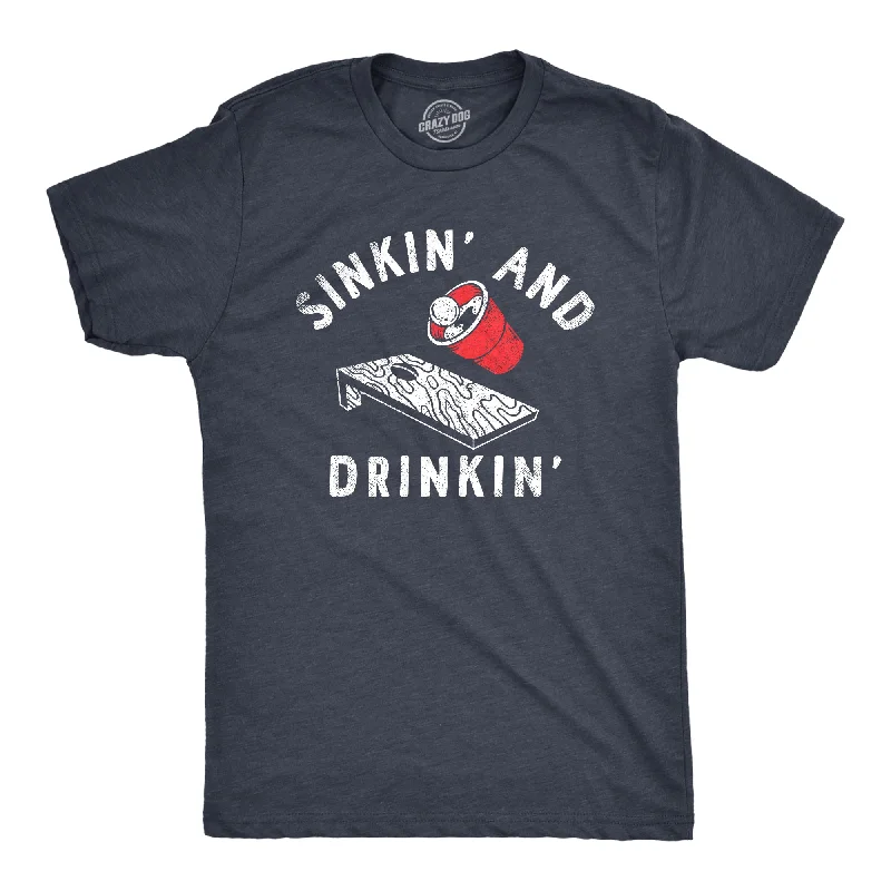 men's soft cotton shirts-Sinkin And Drinkin Beer Men's T Shirt