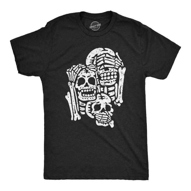 men's button-up shirts for winter-Three Wise Skeletons Men's T Shirt