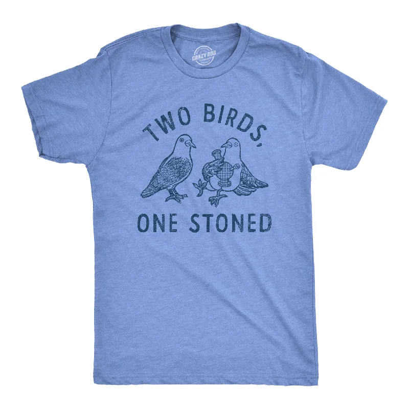 men's shirts with contrasting fabric-Two Birds One Stoned Men's T Shirt