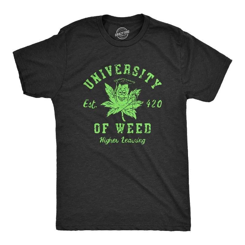 men's checkered shirts for the weekend-University Of Weed Men's T Shirt