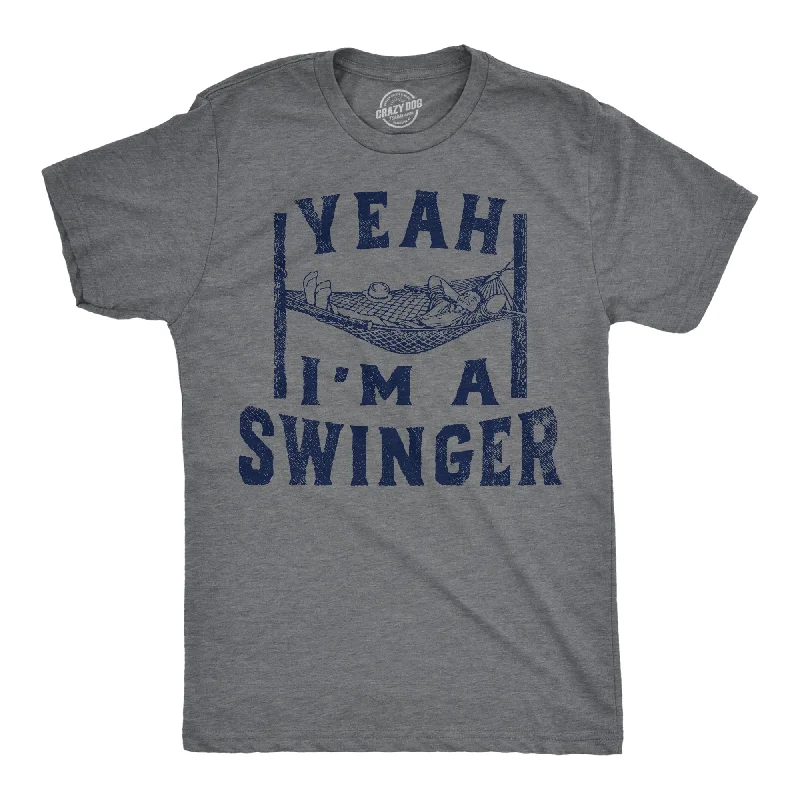 men's casual shirts for outings-Yeah Im A Swinger Men's T Shirt