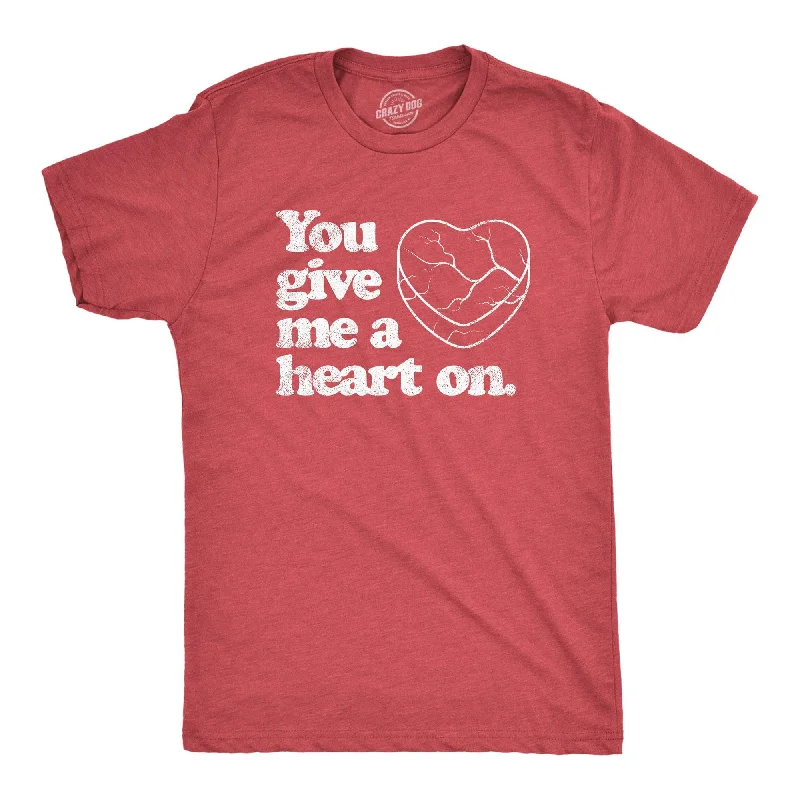 men's smart-casual button-down shirts-You Give Me A Heart On Men's T Shirt