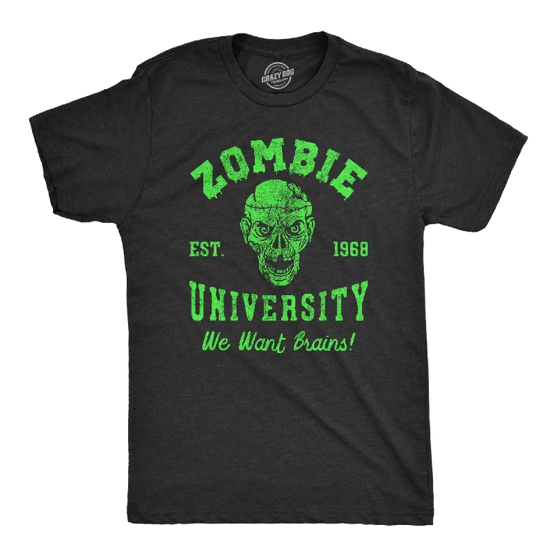 men's shirts for hot weather-Zombie University Men's T Shirt